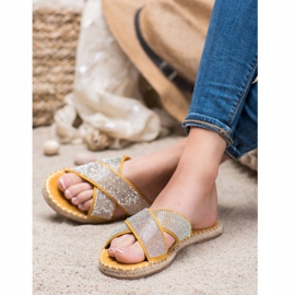 Cm Paris Pantofole Alla Moda Con Cubic Zirconia giallo 1