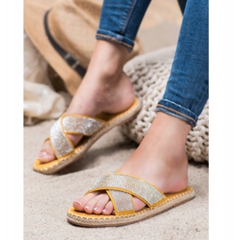 Cm Paris Pantofole Alla Moda Con Cubic Zirconia giallo 2