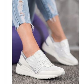 Sneakers Slip-on Con Cristalli VINCEZA bianca 1