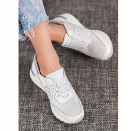 Sneakers Slip-on Con Cristalli VINCEZA bianco 2