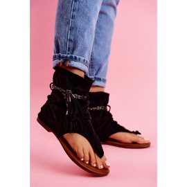 SEA Sandali Donna Infradito Con Gambo Nero SL1011 Madrit 1