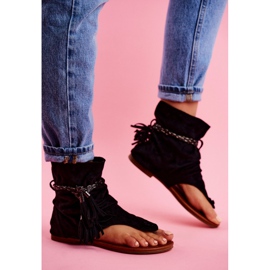 SEA Sandali Donna Infradito Con Gambo Nero SL1011 Madrit 2