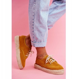 MSMG Espadrillas da donna su piattaforma in lino giallo Sonya 2