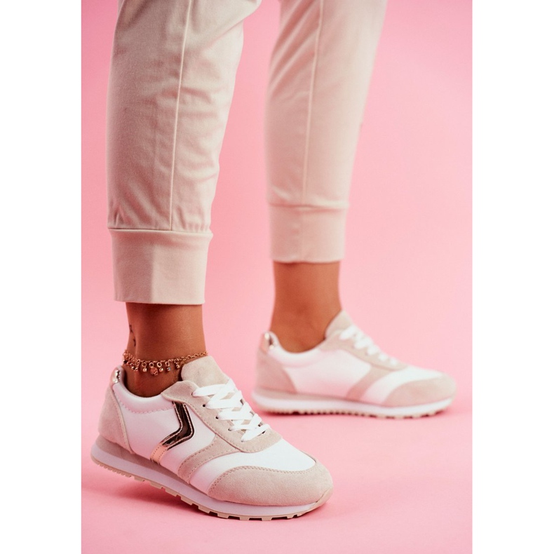 Scarpe sportive da donna roulette bianche e beige bianco marrone 1