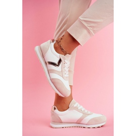 Scarpe sportive da donna roulette bianche e beige bianca marrone 2
