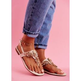 Sandali Infradito Cristalli Under Control beige d'oro 1