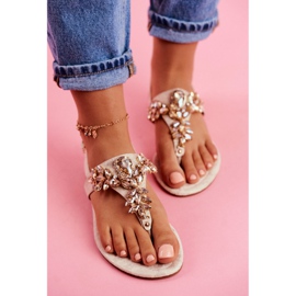 Sandali Infradito Cristalli Under Control beige d'oro 2