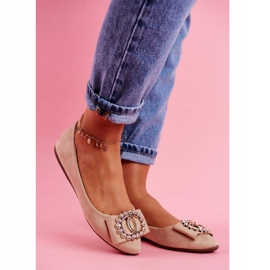 PS1 Ballerine da donna in ecopelle scamosciata beige Montreal 1