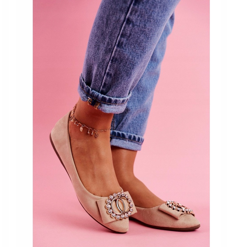 PS1 Ballerine da donna in ecopelle scamosciata beige Montreal 1