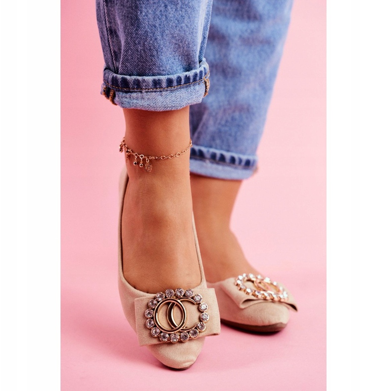 PS1 Ballerine da donna in ecopelle scamosciata beige Montreal 2