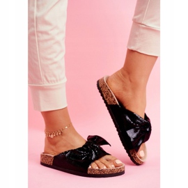 EVE Ciabatte da donna con fiocco grande Nero Lovely Time 1