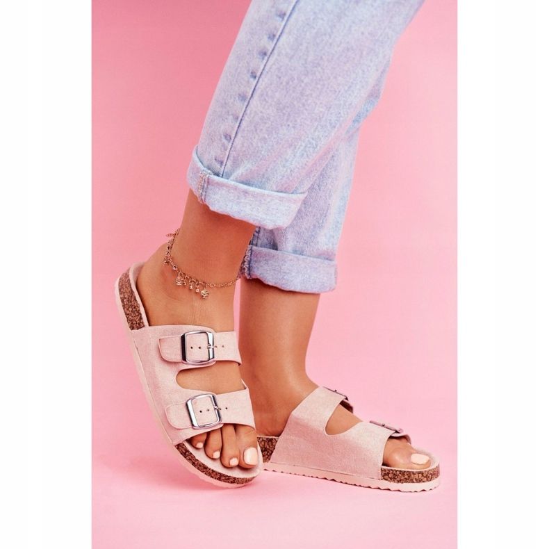 EVE Pantofole Da Donna In Sughero Con Fermagli Rosa Si Senor 1