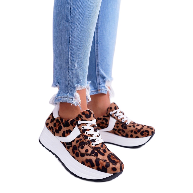 NFR Scarpe sportive da donna Leopard SportFreak bianca marrone 3