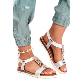 Evento sandali donna argento 20SD14 2067 bianco grigio 3