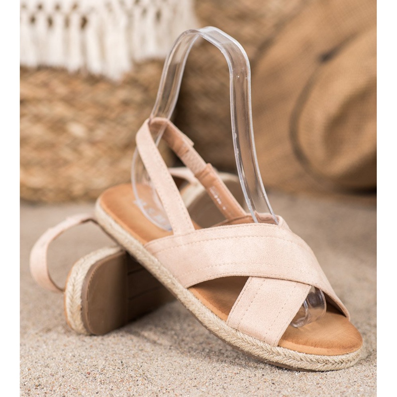 SHELOVET Sandali in pelle scamosciata slip-on marrone 1