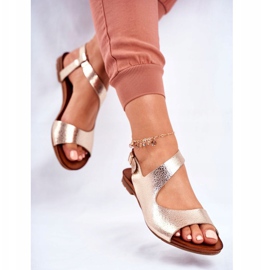 Sandali Donna Laura Messi Pelle 1116 Serpente Oro Vollare d'oro 1