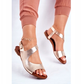 Sandali Donna Laura Messi Pelle 1116 Serpente Oro Vollare d'oro 2