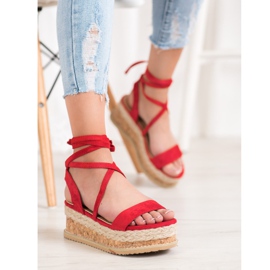 Seastar Sandali in pelle scamosciata allacciati rosso 1