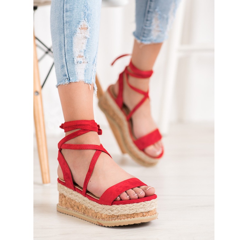 Seastar Sandali in pelle scamosciata allacciati rosso 1
