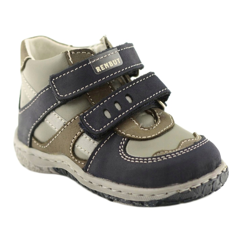 Stivali in pelle Ren But 1363 blu navy grigio 1