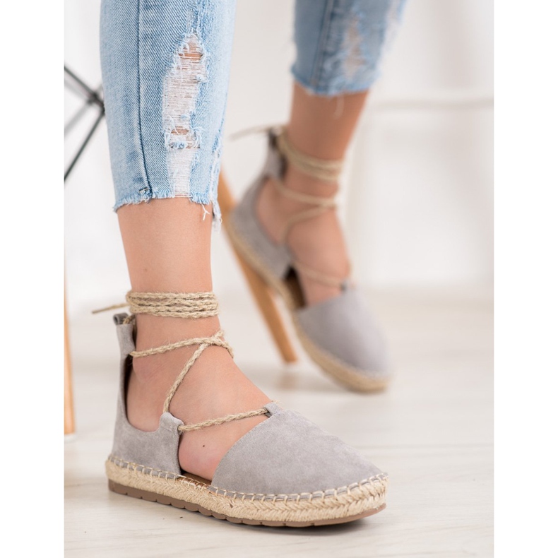 Seastar Espadrillas In Pelle Scamosciata Con Bordo grigio 1