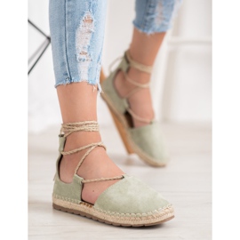 Seastar Espadrillas In Pelle Scamosciata Con Bordo verde 1