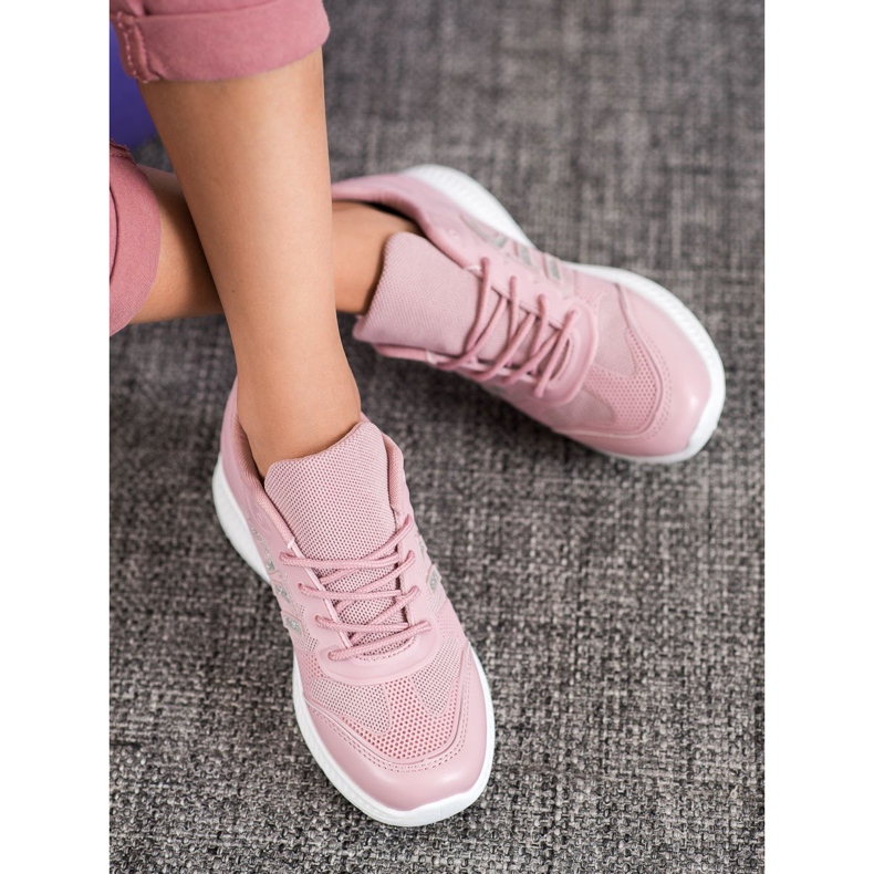 SHELOVET Scarpe comode con rete rosa 1