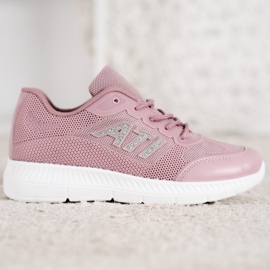 SHELOVET Scarpe comode con rete rosa 2