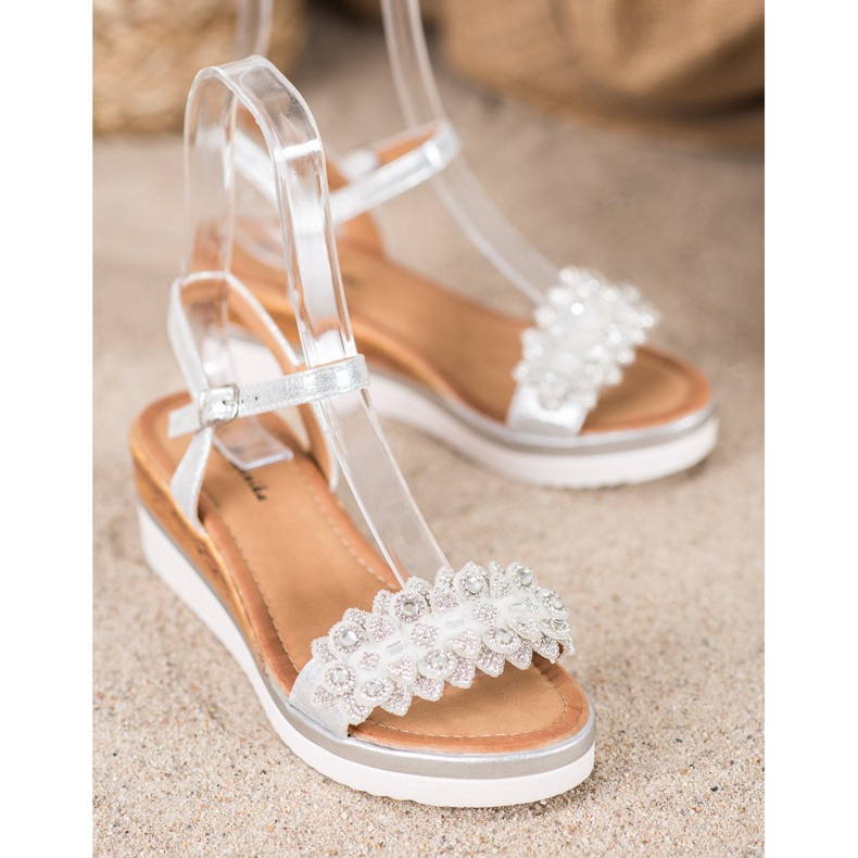 Mannika Zeppe eleganti con decorazioni grigio 1