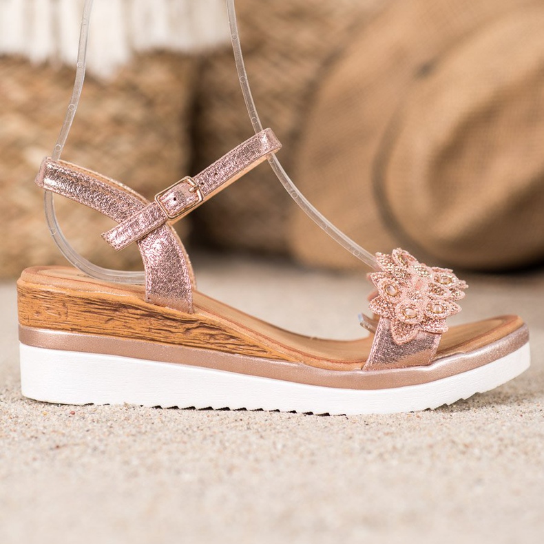 Mannika Zeppe eleganti con decorazioni rosa 2