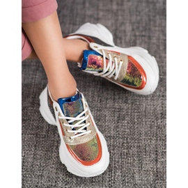 SHELOVET Sneakers Colorate Con Paillettes bianco nero rosso multicolore 2
