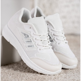 SHELOVET Scarpe comode con rete bianco grigio 2