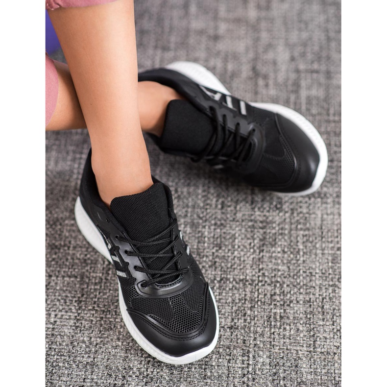 SHELOVET Scarpe comode con rete nero 1