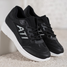 SHELOVET Scarpe comode con rete nero 2