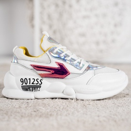 SHELOVET Sneakers Con Moda In Ecopelle bianca multicolore grigio 2