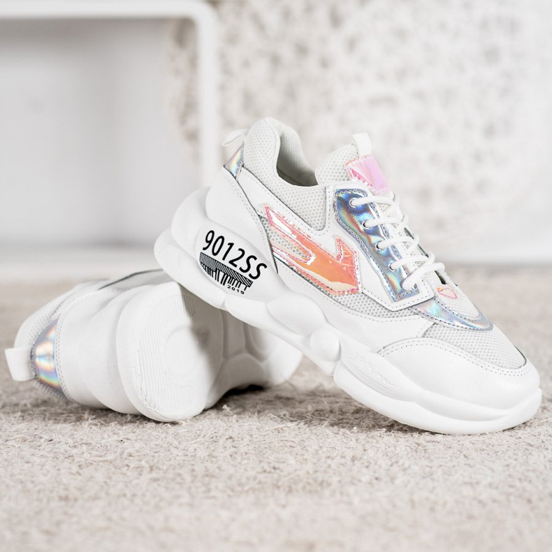 SHELOVET Sneakers Con Moda In Ecopelle bianca multicolore grigio 2