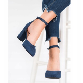 W. Potocki Décolleté In Pelle Scamosciata Spitz blu navy 1