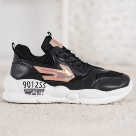 SHELOVET Sneakers Con Moda In Ecopelle nero giallo 2