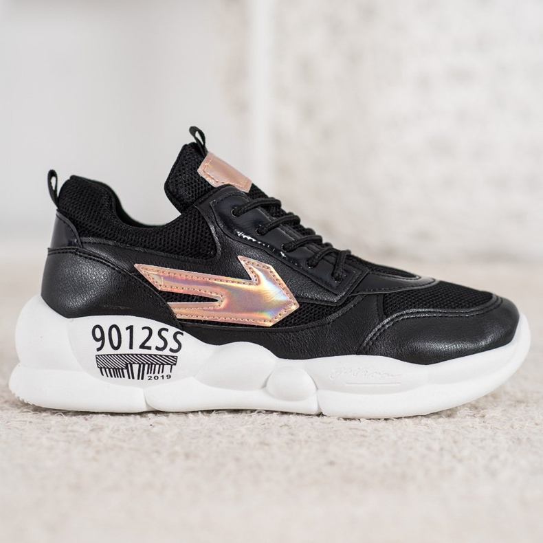 SHELOVET Sneakers Con Moda In Ecopelle nero giallo 2