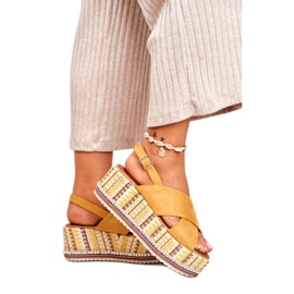 ADY Sandali da donna su espadrillas con zeppa Yellow Sandy giallo 2