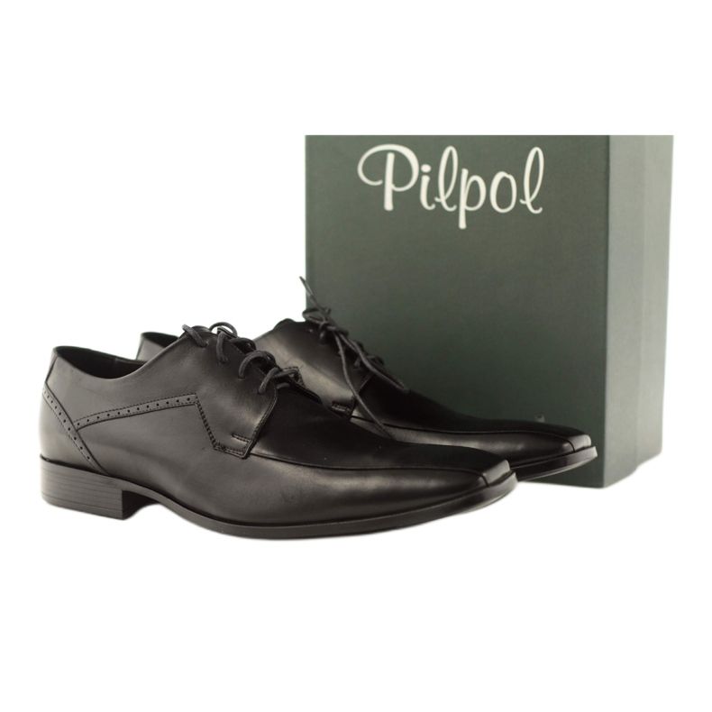 Scarpe da uomo in pelle Pilpol 1261 nere nero 4