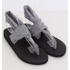 Sandali grigi, cotone, grigio DD81P Gray 1