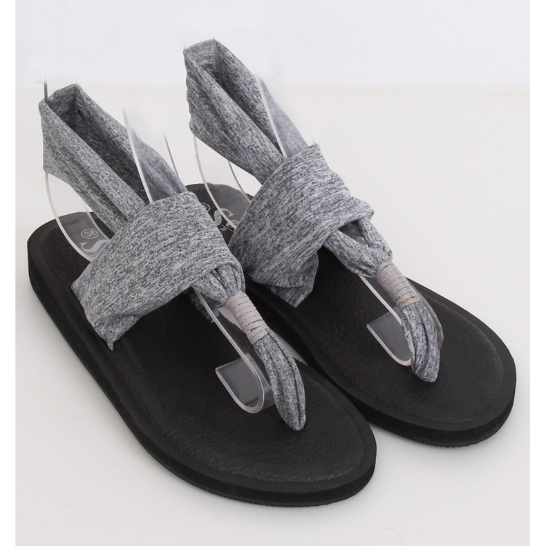 Sandali grigi, cotone, grigio DD81P Gray 1