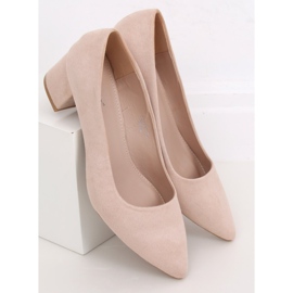 Décolleté con tacco basso beige CC210P Beige 1