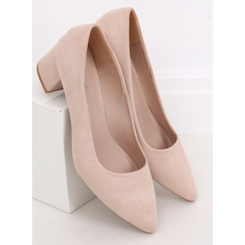 Décolleté con tacco basso beige CC210P Beige 1