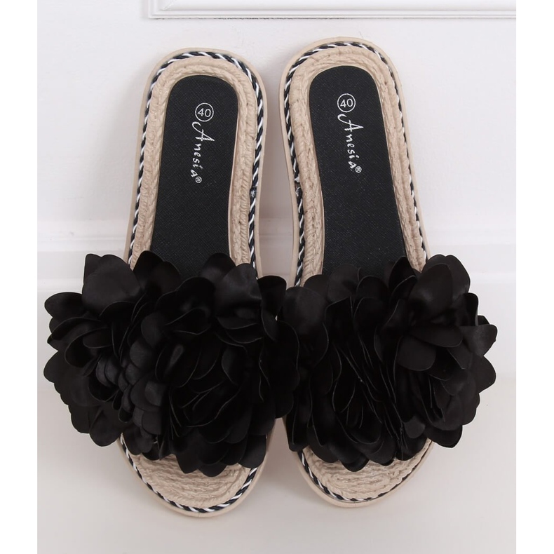 Pantofole nere da donna nere N-73 Black nero 1