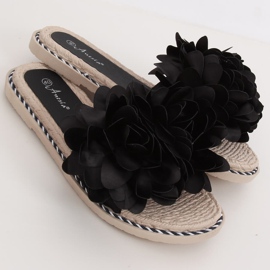 Pantofole nere da donna nere N-73 Black nero 2