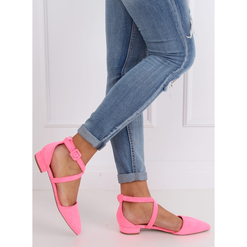 Ballerine ritagliate al neon LL-213P Fushia rosa 2