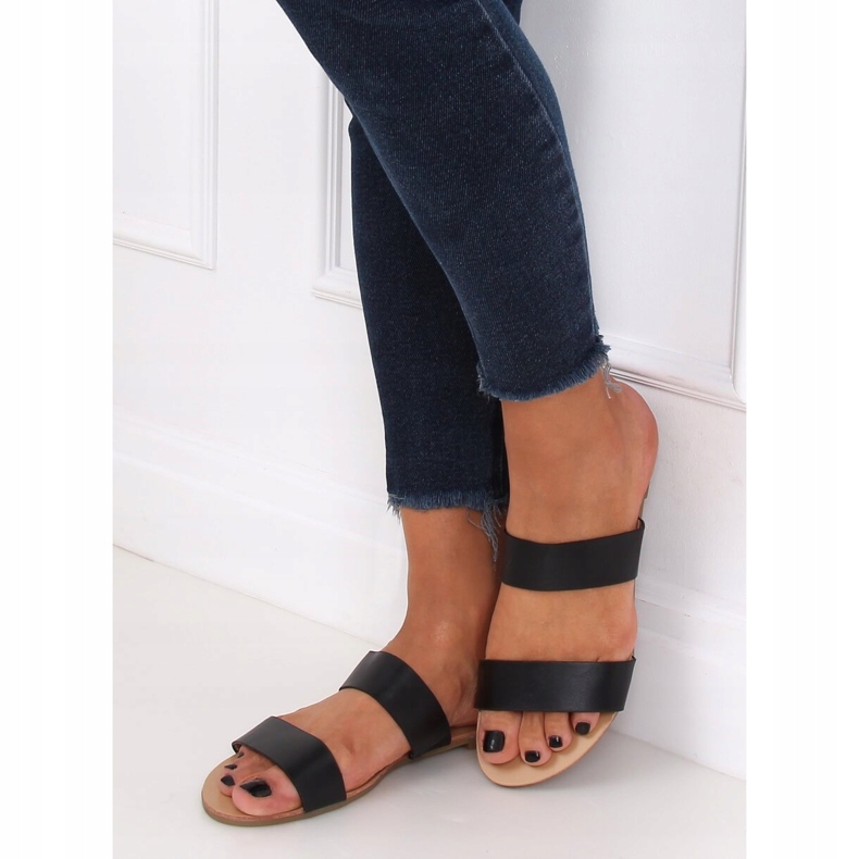 Pantofole dritte nere S060074 Nero 1