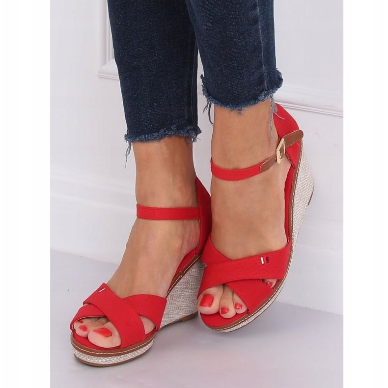 Sandali rossi con zeppa R133P Rosso 1